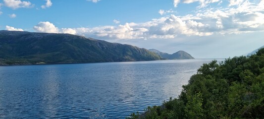 Fototapeta premium Majestic fjord view in nordland county, northern norway