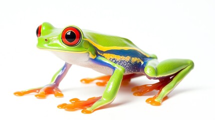 Obraz premium Colorful frog, white isolate background
