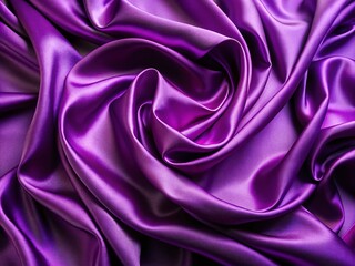 Fototapeta premium Stunning Aerial View of Luxurious Purple Silk Fabric Draped Elegantly for Textiles and Fashion Photography