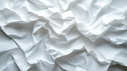Obraz premium background of crumpled white paper with various folds and wrinkles in high detail