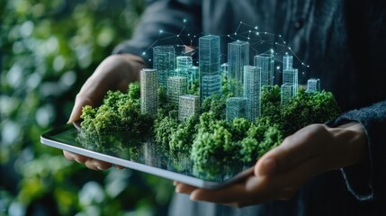 Photo realistic digital marketing strategies for eco friendly brands leveraging data analytics and green technology to promote sustainability and reduce environmental impact