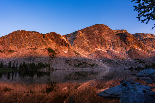 Lake Marie and Medicine Bow Peak in Snowy Range Wyoming Medicine Bow National Park Forest