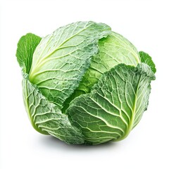 Obraz premium Cabbage on solid white background, product presentation.