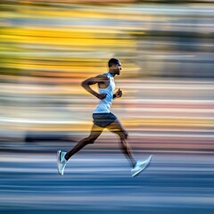 Dynamic runner in motion capturing speed and determination