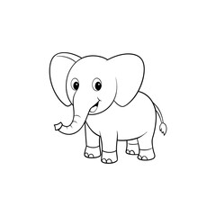 a cute baby elephant line art design