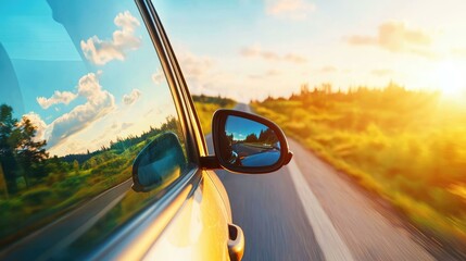 Experience the thrill of adventure on the open road with this vibrant image, ideal for travel blogs, car rental services, and road trip enthusiasts seeking inspiration.