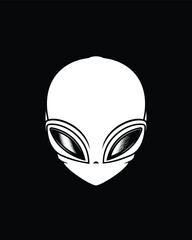 Classic alien with big eyes. Original vector illustration in vintage style. T-shirt design.
