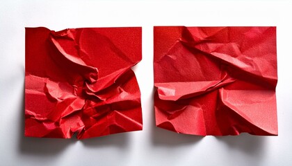 a collection of crumpled red sticky notes isolated on a white background perfect for christmas planning or reminders