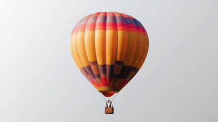 Obraz premium Vibrant hot-air balloon isolated on transparent background PNG for creative design projects and travel-themed visual content