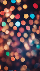 Fototapeta premium Coloured dots of light float through space Abstract background vertical