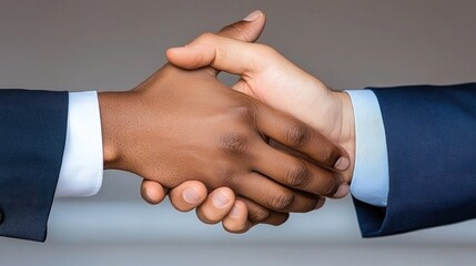 Obraz premium Dynamic business conversation captured with close-up of clapping hands as a black businessman engages passionately in a modern office setting