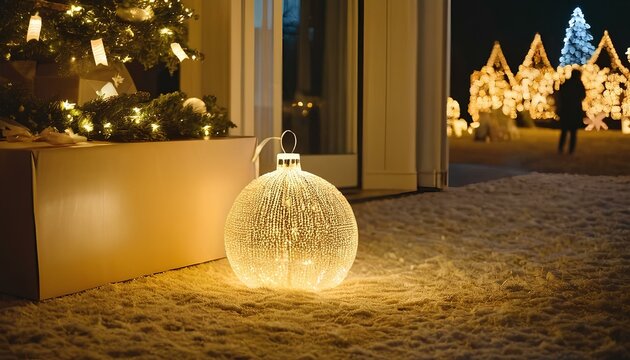 christmas holiday background, illumination and decoration concept