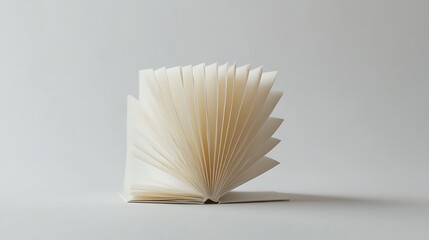 A book standing upright with its pages slightly open, isolated on a white background