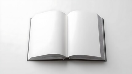 A single book with a blank white cover standing alone on a clean white background