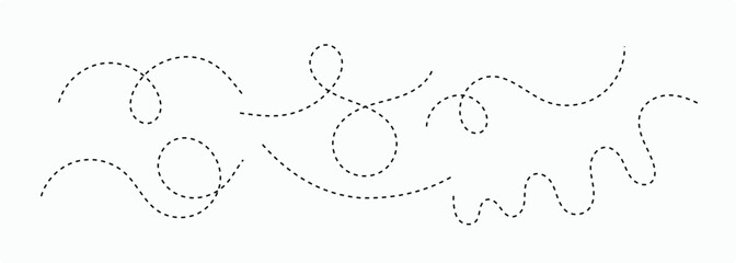  dotted path and location pin. Route location icon two pin sign and dotted line. Travel vector icon. Dotted line simple shape vector symbol