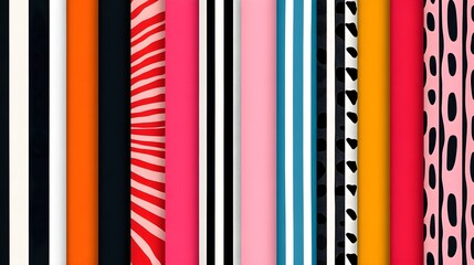 Abstract Colorful Striped and Patterned Background