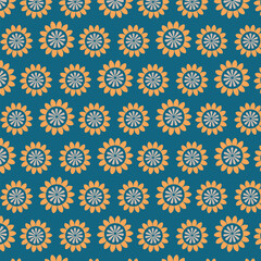 Seamless wildflowers pattern, Botanical element, doodle flowers background design for fabric, clothing, wallpaper, posters, websites, prints,bending.