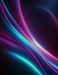 Obraz premium Dive into a vibrant spectrum of neon waves, cascading across a textured, dark canvas. Feel the energy pulse with each luminous curve, a mesmerizing dance of light and shadow. Pure visual ecstasy.