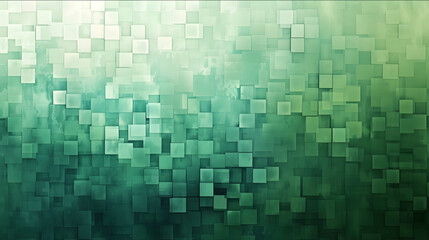 abstract pixel art made only of squares shades of green