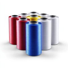Colorful Nylon Threads on White Background