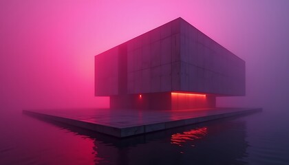 Fog and Flame: A Solitary Monolith by the Water