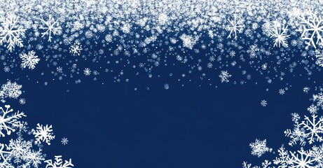 Fototapeta premium Winter snowflake snowy border background design. AI generated illustration.