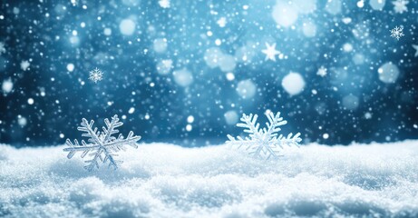 Winter snowflake snowy border background design. AI generated illustration.