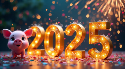 Neujahrsfeier mit Gl&uuml;cksschweinen 2025

