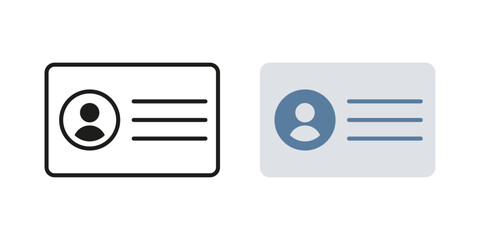 ID card symbol vector isolated on a white background. Identity card icon set.