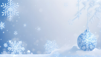 Winterliche Schneeflocken auf blauem Hintergrund