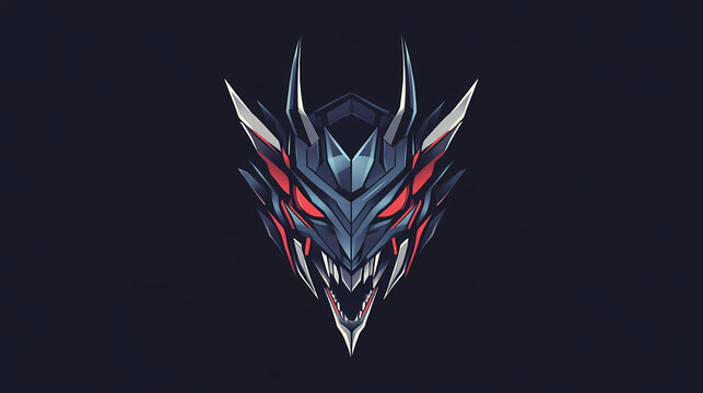 Logo of dragon head mecha robot logo illustration. Mecha Robots. Illustration