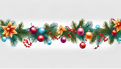 winter garland on a transparent background