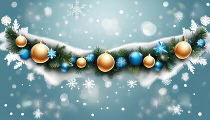 winter garland on a transparent background