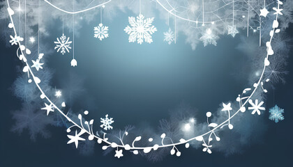 winter garland on a transparent background