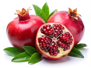 pomegranate isolated on white