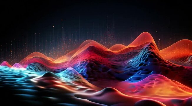 Dynamic cyber big data flow blockchain networks colorful lines on a dark background web disign , banner 