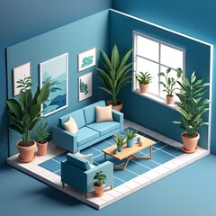 Minimalist 3D Living Room Interior&nbsp;Design