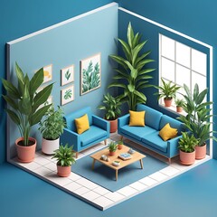 Minimalist 3D Living Room Interior&nbsp;Design