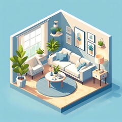 Minimalist 3D Living Room Interior&nbsp;Design