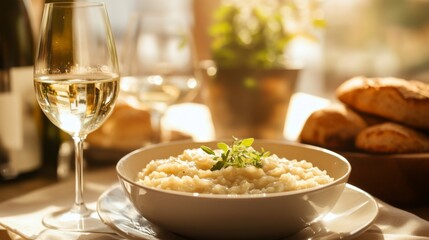 Creamy Risotto with White Wine and Fresh Herbs