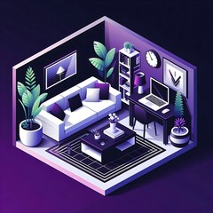 Minimalist 3D Living Room Interior&nbsp;Design