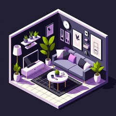 Minimalist 3D Living Room Interior&nbsp;Design