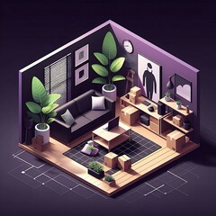 Minimalist 3D Living Room Interior&nbsp;Design