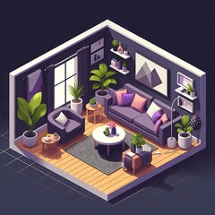 Minimalist 3D Living Room Interior&nbsp;Design