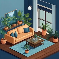 Minimalist 3D Living Room Interior&nbsp;Design