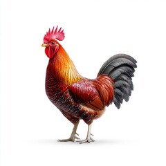 Fototapeta premium Colorful Junglefowl on a White Background