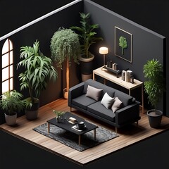 Minimalist 3D Living Room Interior&nbsp;Design