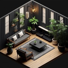 Minimalist 3D Living Room Interior&nbsp;Design