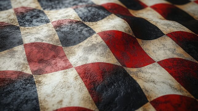 Vibrant Racing Flag on a Pristine White Background Perfect for Customization and Graphic Design Projects, Symbolizing Speed and Competition