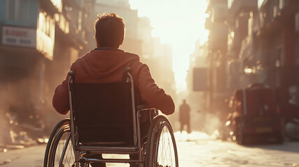 Obraz premium A moving image depicting the challenges faced by the disabled community in gaining equal opportunities.